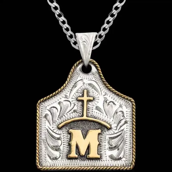 "Crafted on a German Silver base, our Maverick Cow Tag is the perfect addition to any cowboy or cowgirl's attire. It features our traditional Jeweler's Bronze rope edge, figure, and lettering. 

Customize with your lettering or ranch brand.

Get 